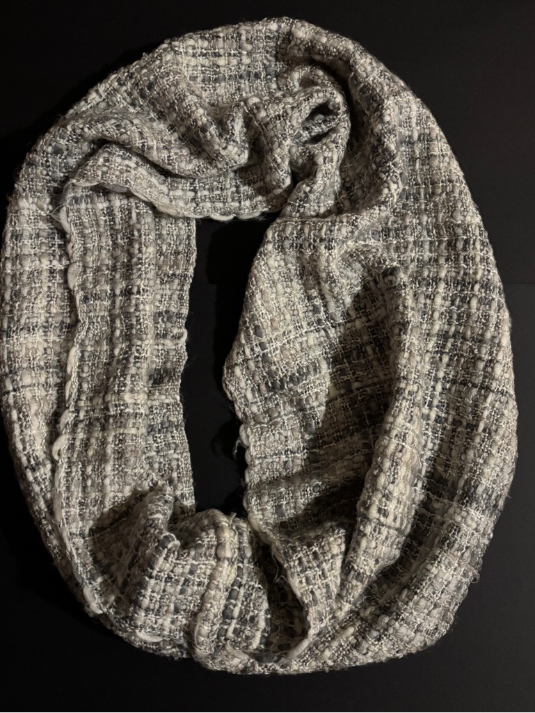 Tommy Hilfiger Gray And Cream Knit Infinity Scarf